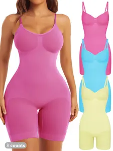 Women's Solid Backless Seamless Shapewear Romper, Casual Comfy Tummy Control Hip Lifting Shaper for Daily Wear, Ladies Shapewear for All Seasons
