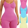 Women's Solid Backless Spaghetti Strap Seamless Shapewear Romper, Casual Comfy Hip Lifting Shaper for Daily Wear, Ladies Shapewear for All Seasons, Body Shaping Underwear, Figure Shaping Seamless