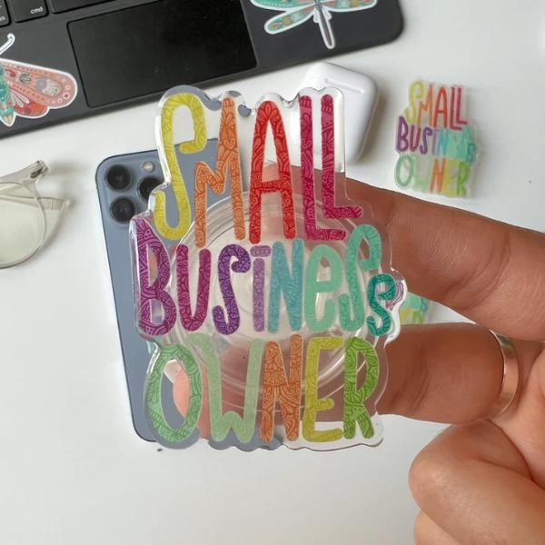 Mandala Phone Grip Stand | Small Business Owner Support | Cute Aesthetic Pop Socket for iPhone Samsung Smartphone