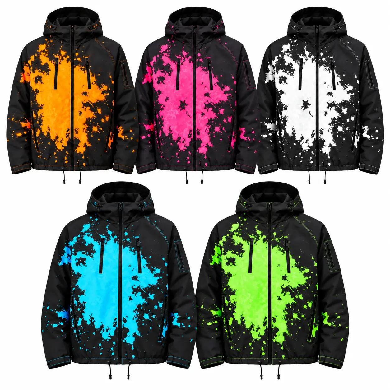 Men’s Heat Reactive Color Changing Hooded Windbreaker - Temperature Sensitive Menswear Top with Zipper Pockets, Lightweight Outdoor Casual Coat, S-5XL