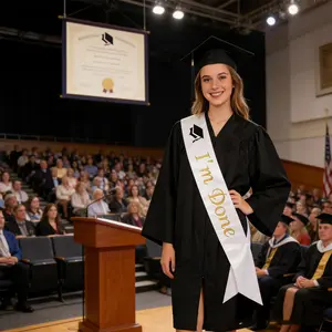 Graduation I'm Done Sash Set, Unisex Graduation Party Decoration Shoulder Strap, Plain Honor Graduate Ribbon, Pure Color Shawl