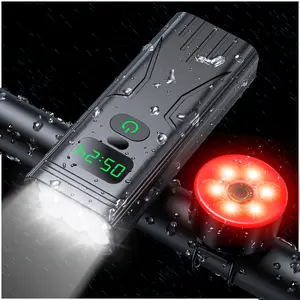 9000 Lumens  Lights for Night Riding,  Lights Front and Rear, Ultra-Long Battery Life, IPX6 Waterproof, and All-Aluminum Construction. Suitable for Mountain, Country Roads, and City Riding light