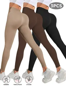 High-Waisted Ribbed Seamless Slim Leggings for Women Tummy Control No See-Through Perfect for Running Yoga Cycling and Exercise Spandex Sweat Pants Sportswear Bottoms