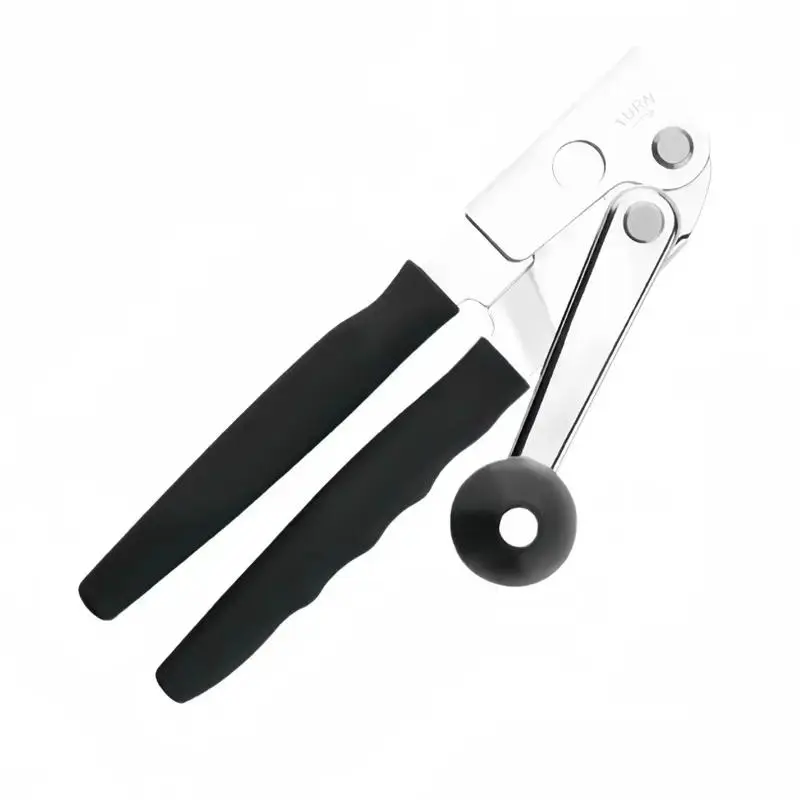 Heavy Duty Manual Can Opener Commercial Grade Stainless Steel, Commercial Can Opener with Ergonomic Easy-Turn Crank, Soft Rubber-Coated Long Handles & Oversized Knob,Industrial Hand Crank Can Opener with Magnetic Tip & Bottle Opener for Seniors,Restaurant