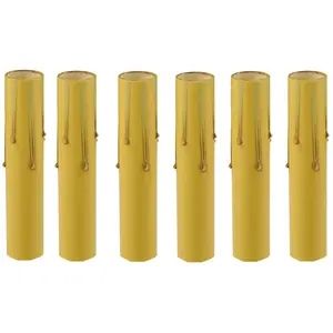 4 Inch Tall Antique Look Drip Candle Socket Covers Candelabra Base - 6 Pack