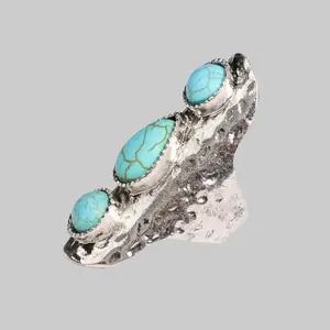 Waterfall Droplet Turquoise Stone Ring - Elegant Design with Turquoise Stone, Adjustable Band, and Comfortable Fit