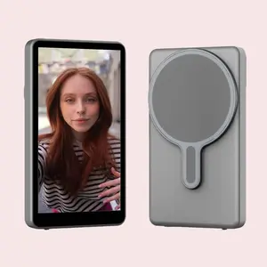 2025 Magnetic Ultra HD Phone Vlog Selfie Monitor with Magnetic Mount for iPhone & Android – Wireless Connection, Perfect for Selfie & Live Streaming, Silver Gray