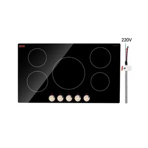 VEVOR Induction Cooktop, 1800W Electric Countertop Burner, 2 Burner Knob Control Stove, Built-in Induction Cooktop with 12 Temperature Settings, Glass Surface, Auto Shut-OffVEVOR Super Brand Day