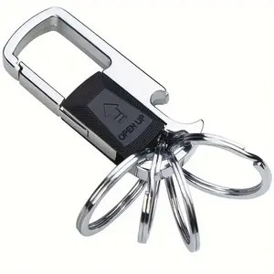 Metal keychain detachable metal keyholder keychain with bottle opener, suitable for men's car keychains