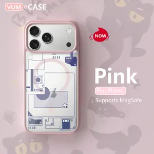 VUM Magnetic Snap MagSafe Smartphone Cover - Chic Minimalist Macaron Aesthetic, Trendy Cute Slim Profile, Soft 360° Protection Cellphone Accessory for iPhone, Galaxy S Series (Black, White, Pink, Navy Blue, Light Gray) | Gift Option, Accessories
