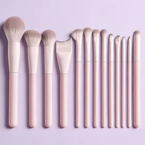 Professional 13-Piece Makeup Brush Set, Cosmetic Brush Set, Ultra-Soft Fiber, Face Fit Design, Crescent Foundation Brush, Blush Brush, Contour Brush, Eyeshadow Brush