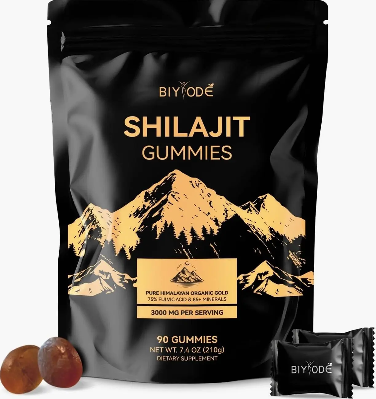 Shilajit Gummies: Pure Shilajit Himalayan Rich in Ashwagandha Gaulshura Fulvic Acid 85 Micronutrients Suitable for Men and Women No Added Sugar Non-GMO 100% Natural Organic 90 Gummies