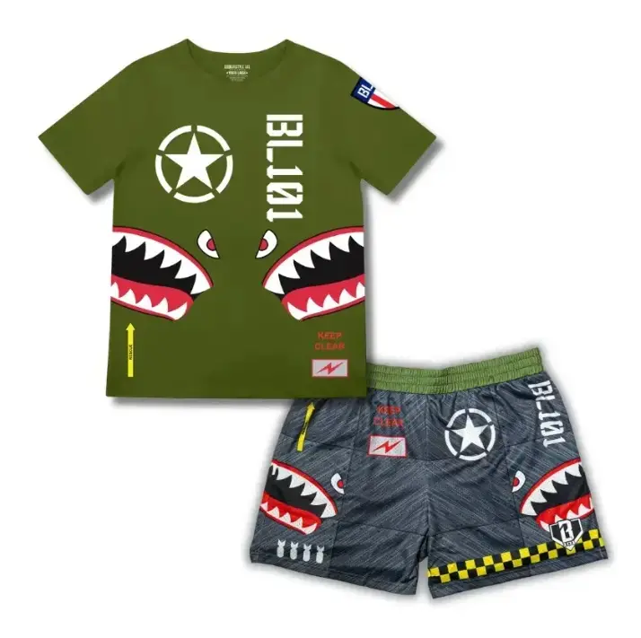 Baseball Lifestyle 101 - Unit 101 Army Green Set | Youth & Adult Tee & Mesh Shorts