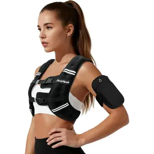 Weighted Vest for Women Men 5lb/6lb/8lb/12lb/15lb/20lb/25lb/30lb Adjustable Weight Vest for Walking Strength Training Running Workout With Adjustable Buckle Detachable Phone Pouch