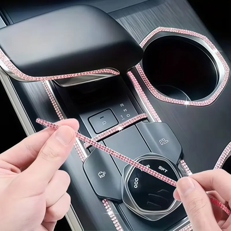 5 Meter Self-Adhesive Rhinestone Decorative Strip, Sparkling Surface, Durable Adhesion, Ideal for Car Interiors, Bags, Phone Cases, DIY Projects, Car Interior Accessories, Automotive Interior Accessories, Car Decorations
