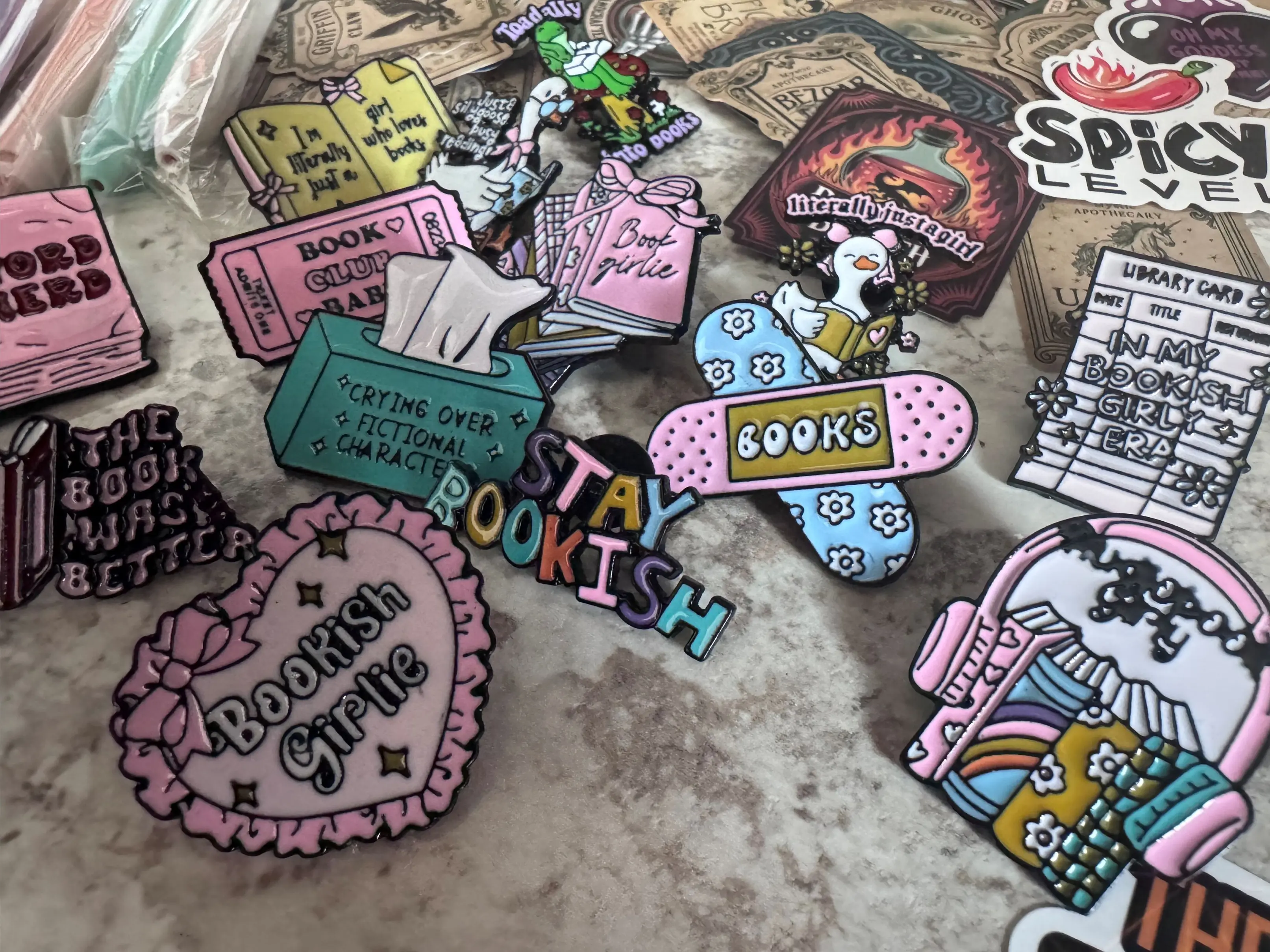Surprise Bookish Pin Add on, Bookish Theme Decor with Metal Coating Chic and Bookish Style for Book Lovers