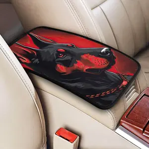 Car Armrest Box Mat, Universal Dog Pattern Car Center Console Pad, Wear-resistant & Waterproof Auto Interior Protective Mat for Women & Men, Car Accessories