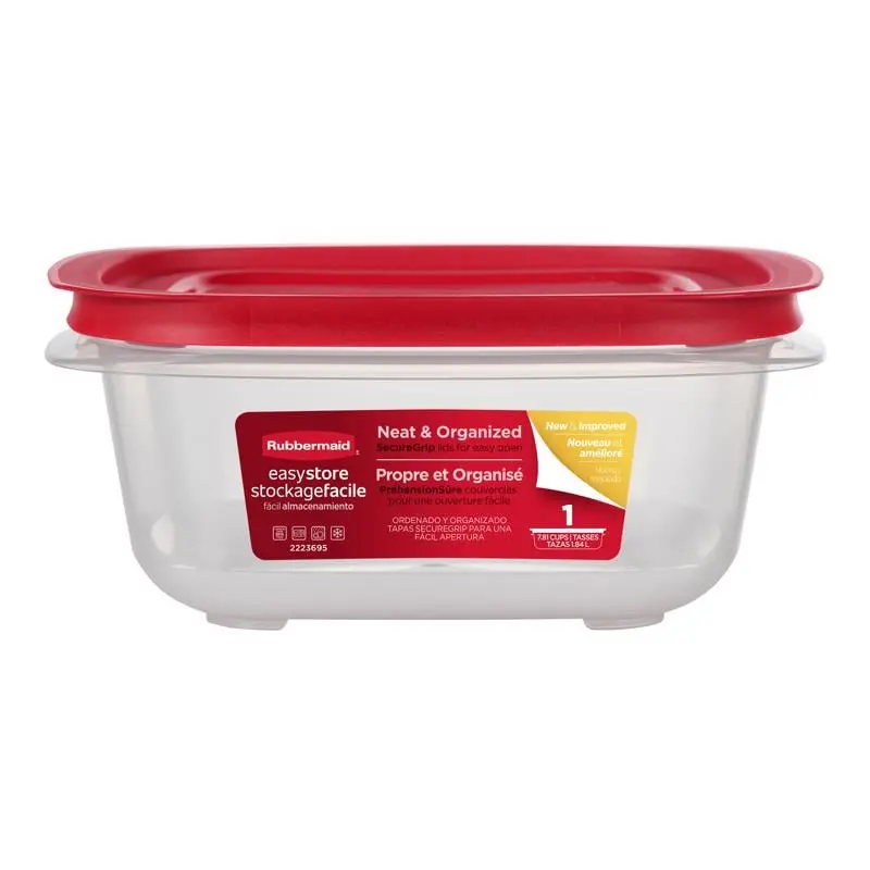 Rubbermaid Commercial Products 6093118 7.81 Cups Easy Store Clear Food Container & Lid - Pack of 2