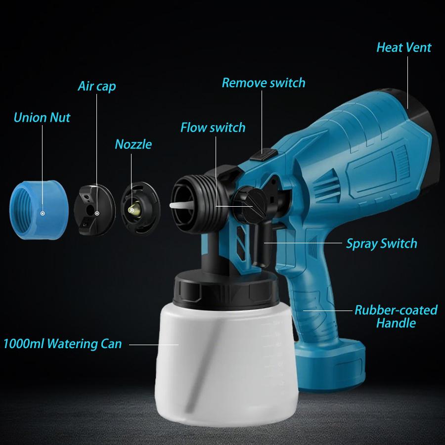 Electric Paint Sprayer for Home DIY - 3 Nozzles & Spray Patterns, Easy Clean Paint Gun for Walls, Furniture & Fences toolupgrade Electric Paint Sprayer for Home DIY - 3 Nozzles & Spray Patterns, Easy Clean Paint Gun for Walls, Furniture & Fences toolupgrade