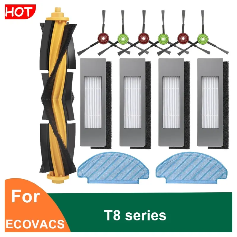 Replacement Parts Kit for Ecovacs Deebot Ozmo T8, Essential Accessories for Robot Vacuum Maintenance, Durable Components for Optimal Performance