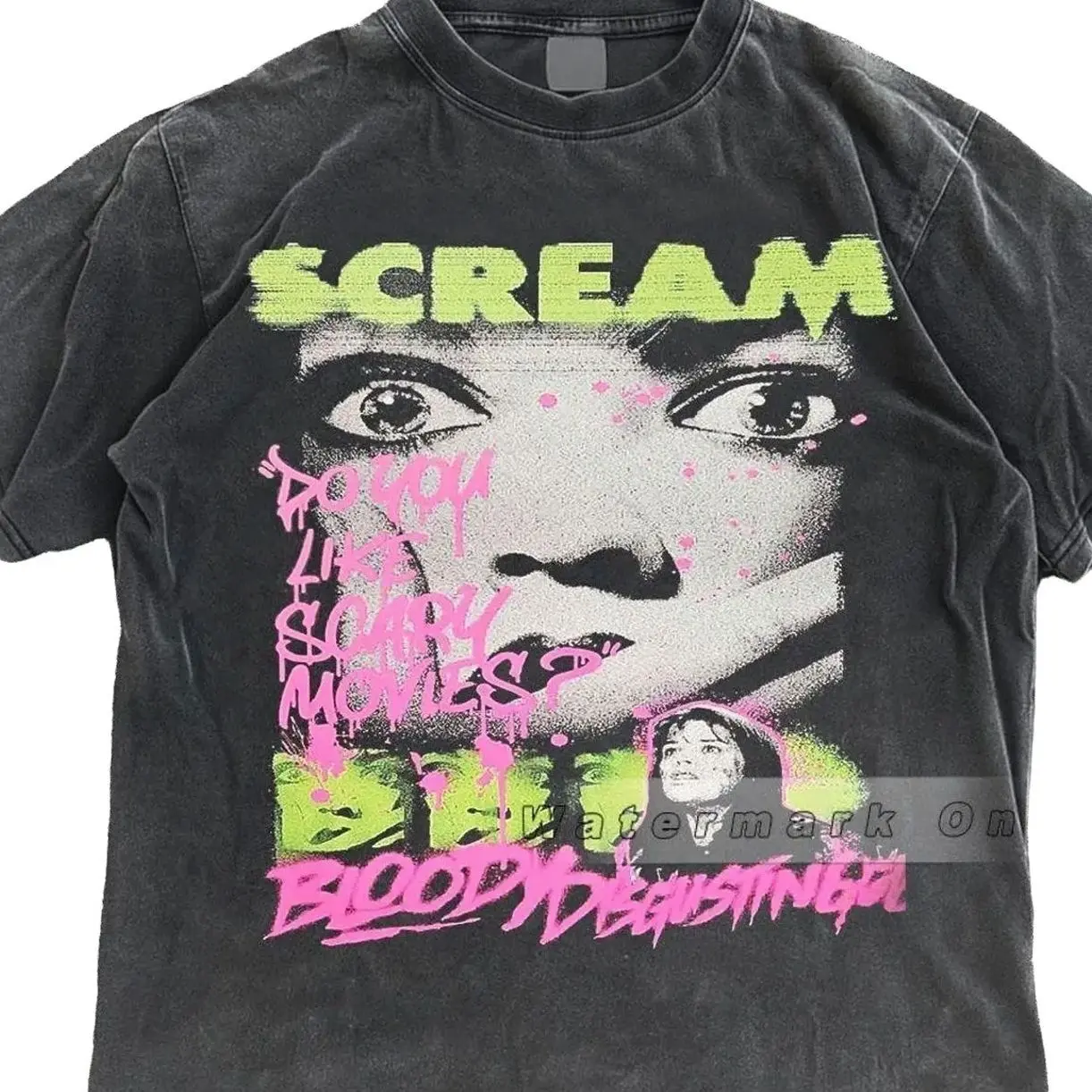 Vintage Horror Movie Scream Unisex Shirt  - Vintage Scream Graphic Tee - Retro 90s Horror Movie Oversized T-Shirt - y2k Shirt