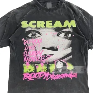 Vintage Horror Movie Scream Unisex Shirt  - Vintage Scream Graphic Tee - Retro 90s Horror Movie Oversized T-Shirt - y2k Shirt