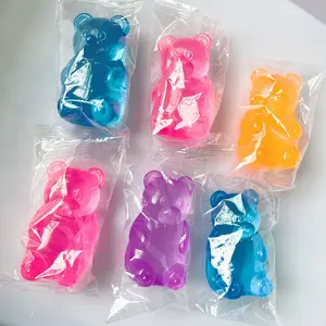 1-pack/4-Pack Gummy Bear Squishy Toys Jelly Filled Sensory Stress Relief Set
