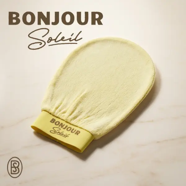 Bonjour Soleil Exfoliating Glove - 100% Viscose Deep Dead Skin Remover, Plant-Based Biodegradable Water-Activated, Spray Tan Removal Tool for Shower, Spa