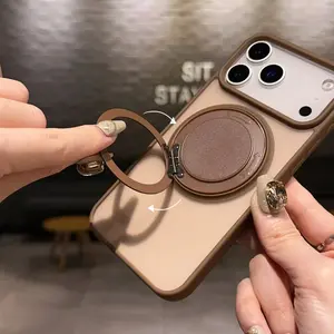 360-Degree Rotating Stand Phone Case Cover for iPhone 17 Pro Max/17 Pro/17 Air/17 New Matte Magnetic Protective Hard Case
