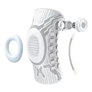 Adjustable Dial Knee Compression Sleeve with Patella Pad & Side Stabilizers for Sports, Workout