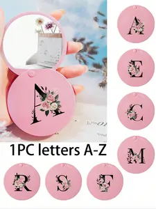 Convenient Sliding Mini Mirror, A-Z Letters Printed, Compact Portable Makeup Mirror, Travel Hand Mirror, Daily Use, Party Makeup Mirror