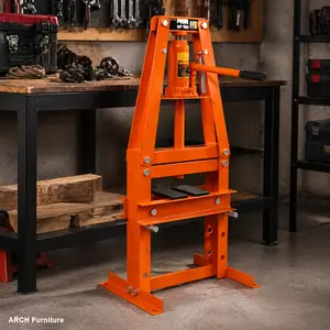 ARCH Hydraulic Power Units, 6-Ton Benchtop Hydraulic A-Frame Shop Press with Press Plates, Hydraulic 6 Ton Garage Floor Adjustable Shop Press with Plates, Hydraulic Press, Hydraulic Shop Press,Orange, Carbon Steel, 6-Ton Capacity, Adjustable Height