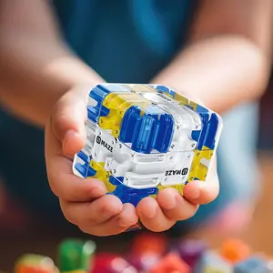 Maze Puzzle Roller Ball Challenge Game 3D Labyrinth Cube Puzzle Education Sensory Brain Training Challenge Toys Stress Relief for Adults Teens Creative Puzzle