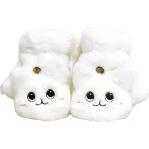 Winter Fingerless Mittens for Women & Girls – Cute Cartoon Cat Design, Soft, Thick & Warm Hand Warmers for Cold Weather & Casual Wear