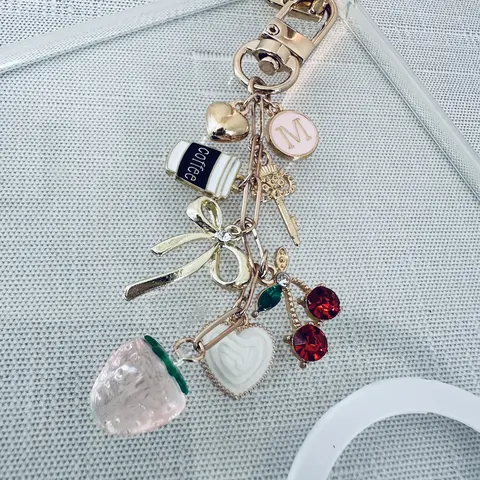 Strawberry Dreams  E-reader Charm - Clip-On Dangling Accessory Chain for Kindle, Tablet, Planner
