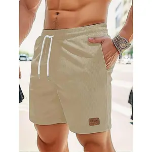 Men's Regular Fit Solid Flap Pocket Drawstring Waist Shorts, Casual Comfy Breathable Shorts for Daily Wear, Men's Bottoms for Summer, Loungewear