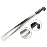 16.5 in Long Handle Metal Shoehorn (1 Pc) - Soft EVA Sleeve Grip, Sturdy Metal Tip, Not Easy to Bend, Relieves Arthritis, Ideal for Seniors, Travel & Boots, Shoe Horns & Trees Accessory