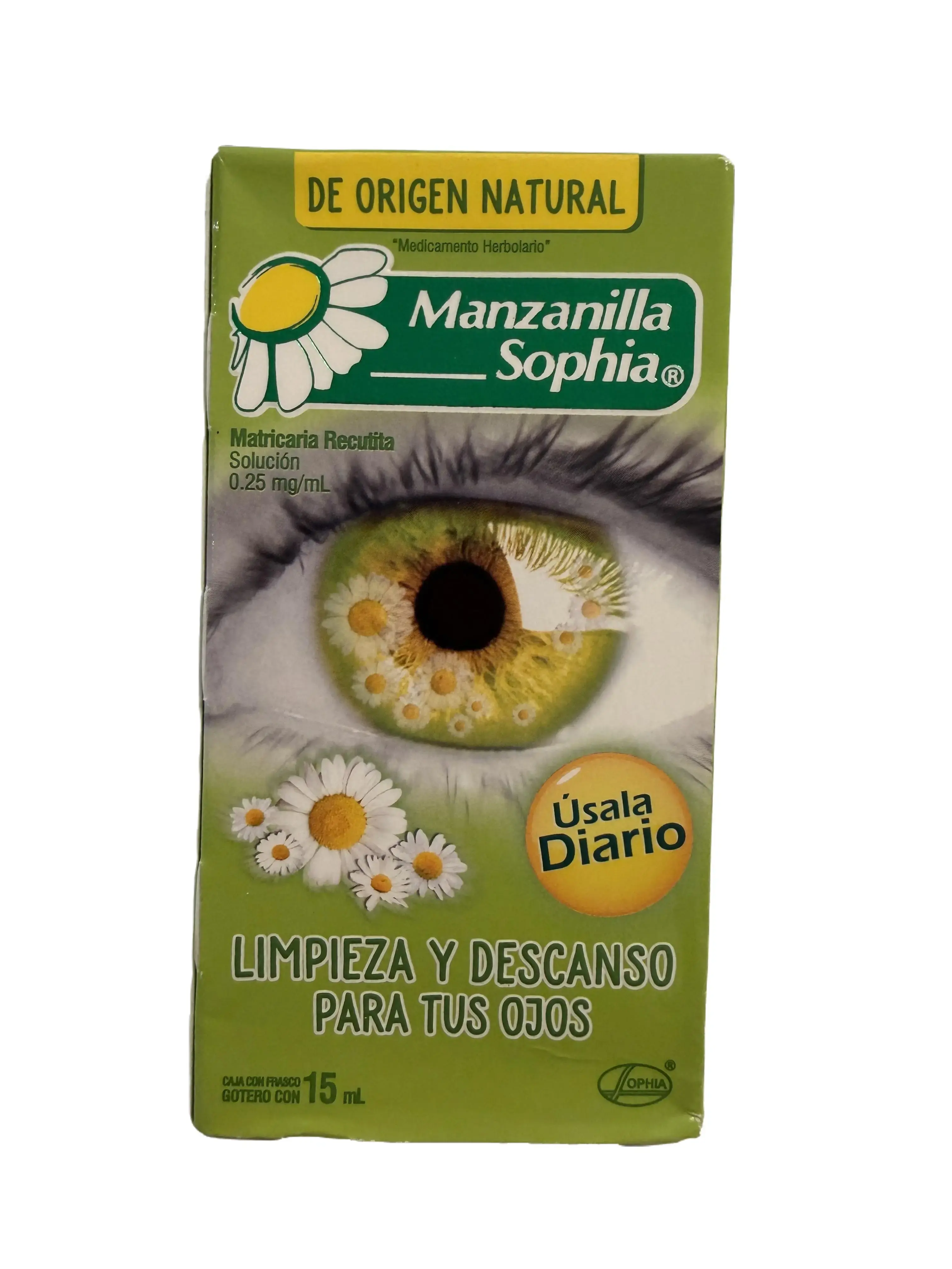 Manzanilla Sophia Daily Use Eye Drops, 15mL Vitamin Dietary Supplement for Eyes, Healthcare