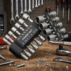 Electric Drill Bit Set 14-Piece Quick-Change Hex Nut Driver Kit Universal for Home Repair DIY Assembly Compatible with Power Tools Saves Time Must-Have Drill Bits Set