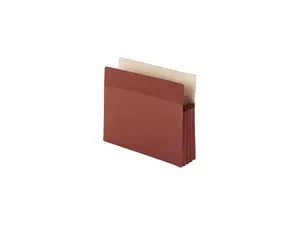 Smead 73208 Easy Grip Pocket, Redrope, Letter, 3 1/2 Inch Accordion Expansion, 25/Box, 1 Box