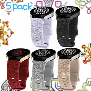 5pcs/set 20mm-22mm Silicone Watch Bands, Compatible with Samsung Galaxy Watch Active 2/3/4, Gear S2, Durable Replacement Straps