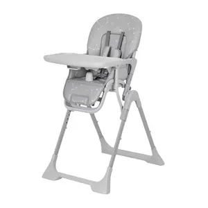 Baby High Chair, Foldable Feeding Chairs for Babies and Toddlers, Fast Folding Kids Chair, Adjustable Height/Backrest/Footrest, Removable Tray