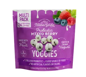Nature's Garden Probiotic Mixed Berry Yoggies 0.7 oz 24 pk Snack Dried Probiotic Rich Mixed Berry Yogurt Dry Packed
