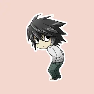L Lawliet chibi Cool Death Note Stickers – Anime Stickers for Phone & Laptop