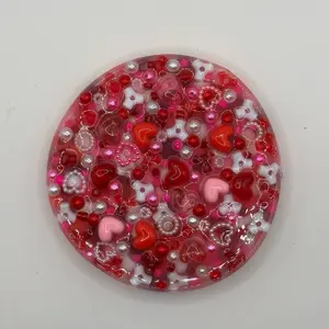 Red Hearts Silicone Picky Pad ADHD Fidget Toy for Skin Picking Hair Pulling Stress Relief Anxiety Fidgets Soft Squishy Relaxation Stick Solution 4x4-inch Compact Portable Valentine's Day Gift