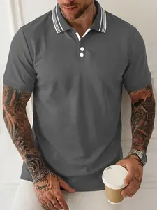Men's half-collared Manfinity shirt with contrasting collar design, stylish and comfortable. Suitable for daily work, office gatherings, and formal occasions such as gift-giving
