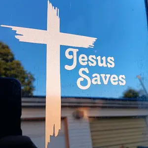 Jesus Saves Cross Decal/Sticker - Personalize Your Car with Faith or Style