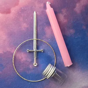 Charm Caster's Ritual Kit Divination Accessories | Candle, Spell Jar, Sword Pointer & Focus Ring