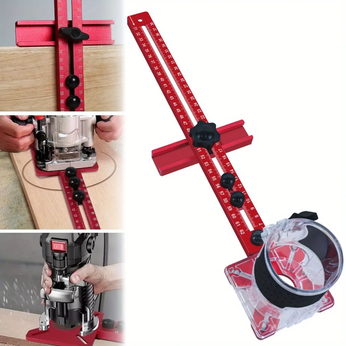 4 in 1 Router Milling Groove Bracket-Cabinet Hardware Jig - Aluminum Alloy Router Circle Cutting Jig with Automatic Center Punch-Router Milling Groove Bracket Advantages,Router Jigs for Woodworking