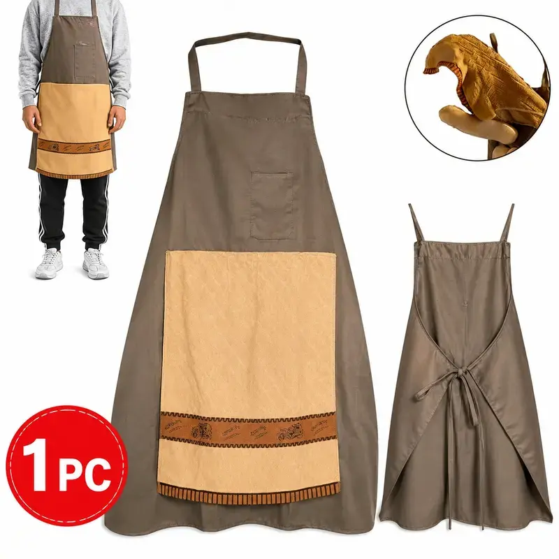 Men's Funny Apron – Chef Apron Prank with Surprise Pocket, BBQ Cooking, Funny Gift for Dad or Husband, Gift Hidden in Pocket, Hidden Pocket Apron, Novelty Cooking Apron